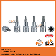 1/2" UNITED TORX BIT SOCKET, TORX SOCKET, STAR SOCKET, STAR BIT SOCKET