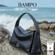 Xuanlu Same Style BAMPO Half Slope Flying Eaves Bag First Layer Cowhide Pillow Bag New Style One-Sho
