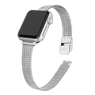 สร้อยข้อมือมิลานเพรียวบางสำหรับสายคาด Apple Watch อัลตร้า49มม. 8 7 6 SE 5 4 40มม. 44มม. 41มม. 45มม. สายโลหะแฟชันสำหรับผู้หญิง I Watch Series 3 2 1 42มม. 38มม.