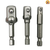 [CO] 3 Pcs Drill Soet Adapter Impact Drill Extension Drill Bits Bar Soet Adapter 1/4 3/8 1/2 Size He
