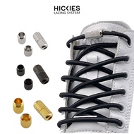 Hickies Round Metal Buckle Sneakers Laces - New Generation Elastic Shoelaces size 0.4cm