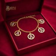 Gelang Tangan Mesin 5 Abjad Emas Sadur Batini