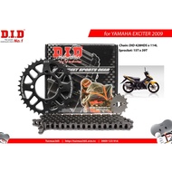 DID Exciter 2009 chain sprocket – DID HDS 10mm black chain