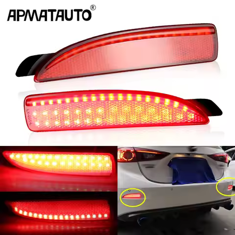 2pcs Rear Bumper Reflector Light Left Right Side Marker Lamp for Mazda 3 5 6 Axela Atenza sedan OEM 