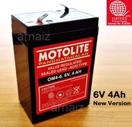 6V 4Ah OM4-6 6 Volts 4 Ampere Rechargeable Sealed Lead Acid Battery Maintenance Free NP 4.5-6 toy ca