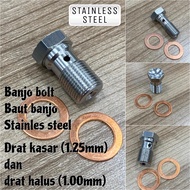Banjo bolt stainless steel banjo bolt M8 M10 M12 stainless steel coarse thread 1.25mm and fine threa