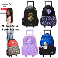 [Authentic] Smiggle Trolley Bag minecraft Marvel Backpack Girl Luggage School Bag Wheels Smiggle Sch