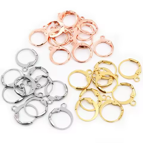 14x12mm 30pcs/Lot 316L Stainless Steel Gold High Quality Earring Hooks Wire Settings Base Settings W
