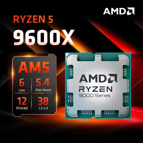 AMD Ryzen 5 9600X Processor 5.4GHz 6-Core 12-Thread 38MB Game Cache 4NM TDP 65W Socket AM5 Gaming CP