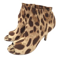 Dolce & Gabbana 豹紋露趾短靴，Vero Cuoio 棕色ブラウン，尺寸 0579，成色極佳 [二手] DOLCE & GABBANA