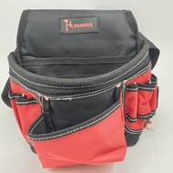 room_shop101 HUMMER กระเป๋าเครื่องมือช่างคาดเอว พร้อมเข็มขัด รุ่น JR-CB07 สีแดง-ดำ