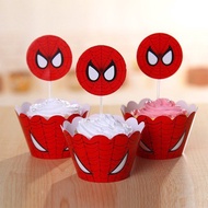 12set spiderman cupcake topper wrapper