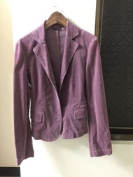 （全新私物）全新歐美專櫃品牌SISLEY燈芯絨芋頭紫西裝外套