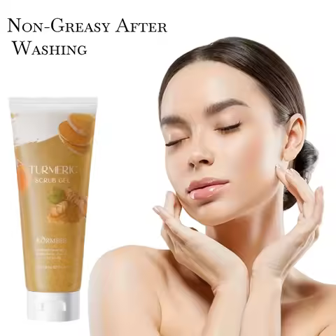 200ml Turmeric Scrub Gel, Natural Extracts, Contains Ginger Extract, It Has a Delicate and Smooth Te