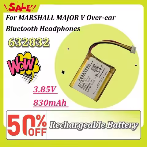 New 632832 3.85V 830mAh 4 Wire Li-Po Rechargeable Battery Replacement For MARSHALL MAJOR V Over-ear 