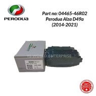 100% ORIGINAL PERODUA ALZA 2014 ~ 2021 FRONT BRAKE PAD (04465-46R02)