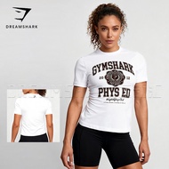 GYMSHARK Women's Sports Short-Sleeved Yoga Pilates Round Neck Slimmer Look Top Training T