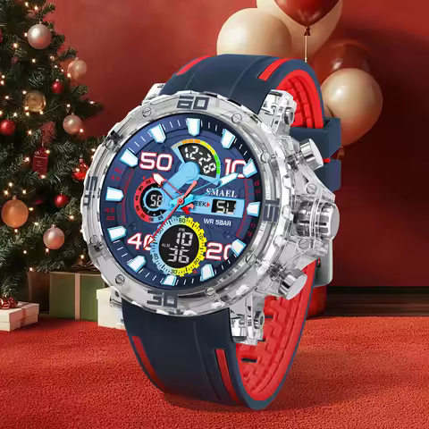 SMAEL 8136 50M Waterproof Military Watch for Men - LED Backlight Alarm Chronograph Stopwatch Shockpr
