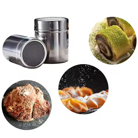 1Pc Stainless Steel Sprinkle Cocoa Cinnamon Sugar Gauze Mesh Jar Seasoning Bottle Fancy For Coffee P