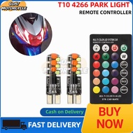 MOTORCYCLE PARTS 1 PAIR T10 4266 PARK LIGHT LED BULB WITH REMOTE UNIVERSAL [GMP]
