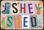 She Shed Sign She Shed Entryway Decor Vintage Decor Home Garden Patio Wall Decoration Woman Cave Sig