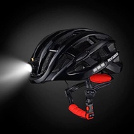 Ready Stock - Rockbros Zn1001 Bike Light Helmet - Bicycle Helmet With Lights - Black