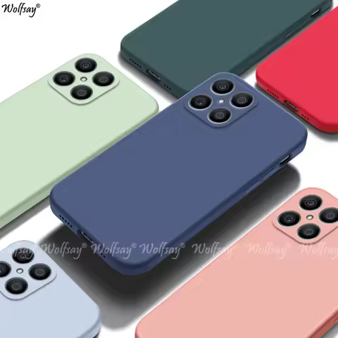 For Honor X8 Case Liquid Silicone Back Plain TPU Capa Shockproof Protector Case Honor X8 X9A X8A X7A