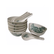 Claytan 112 Kopitiam Rice Bowl & Spoon Set 12Pcs(6person)