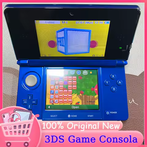 Original 3DS - 3.5" used 3ds console w/ Homebrew hshop for free game,for Nintendo 3ds successfully c