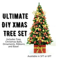 [SG Stock] Ultimate DIY Christmas Tree with Ornament Set Xmas Balls Presents Hanging Decoration 5FT 6FT