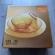 康寧餐具 Corelle Brands VISIONS Amber 琥珀色玻璃 五件裝