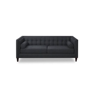 Elegant Saffron 3 Seater Fabric Sofa Dark Grey Nordic Design Living room