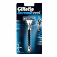 💙มีดโกนหนวด Gillette sensor Excel+โฟมโกนหนวด ยิลเลตต์ 125 กรัม