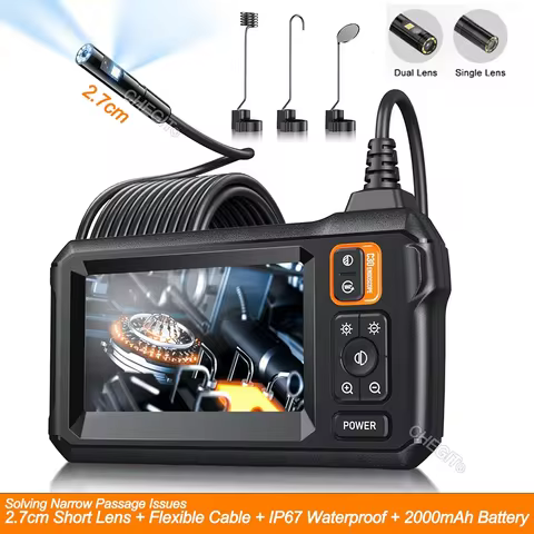 Industrial Endoscope Camera 8mm HD1080P 4.3inch IPS Screen 1080P Pipe Inspection Camera for Car Repa