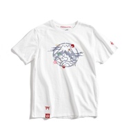 江戶勝 日系 男裝 富士山朱印和風小刺繡短袖T恤(米白色) #上衣