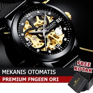 Terbaru FNGEEN 6018 Jam Tangan Pria Mechanical Automatic Luxury Business Original Tahan Air Watch + 