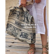 FC3 CHRISTIANDIOR VIP ‘Dioriviera’ Logo Linen Eco Tote Bag Navy