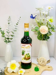 Siro Lá Nếp(Lá Dứa)Pha Chế (Syrup Pandan) KingTea.XT- Chai Thuỷ Tinh 800ml