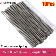 INEWPEONY 10Pcs Long Coil Spring, 65Mn Spring Steel Length 300mm Compression Spring, Durable Y-type 