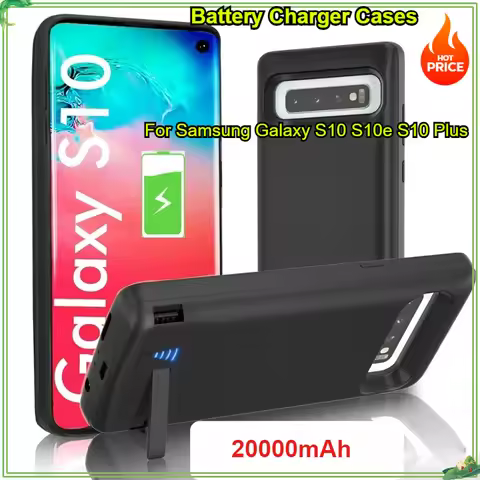 20000mAh Battery Charger Cases for Samsung Galaxy S10 S10e Silicone Shockproof Battery Case Slim Pow