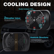 7 inch LED Headlight 7x6 5x7 Car with High/Low Beam DRL Turn Signal IP67 Waterproof Rectangular Repl