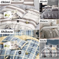 KATUN Bed Cover Set Bedcover Only Original Japanese Cotton Various Motifs Adult Minimalist Checkered