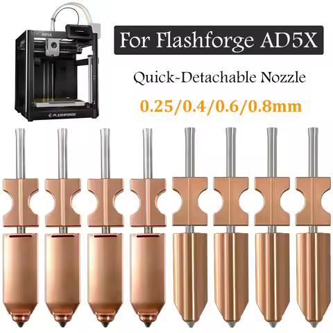 For FlashForge Ad5x Nozzle HTR 550°C Hardened 0.25 0.4 0.6 0.8 32mm³/s High Flow Ad5x Accessories Qu