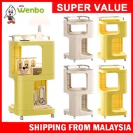 Wenbo Troli Trolli Small Cart Snack Storage Rack Wheels Durable Movable Side Table Cabinet Dormitory