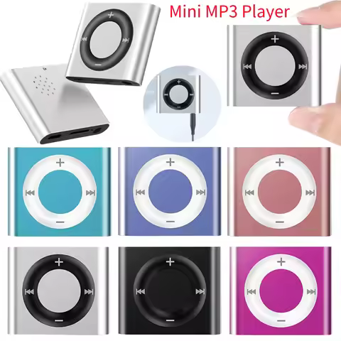 Mini MP3 Player Metal Clip-on Sports Music Player Waterproof Sport MP3 Music Player Build in Speaker
