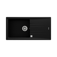 Sink Stone 60 L-TG 1B 1D AUTO 1หลุม 1 ที่พัก Black