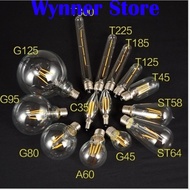 1pc 4W Led Bulb ST64 G95 G45 G125 A60 T45 Candle Bulb Edison Bulb Glass Globe Bulb Warm White E27(Bu