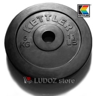 KETTLER 5Kg Rubber Plate Rubber Weight Dumbell Rubberized Plate Barbell 5 kg Barbell weighted