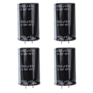 DEWIN 4Pcs Capacitor 63V 10000uF Electrolytic Capacitor 30 * 50mm for TV, LCD Monitor, Radio, Stereo