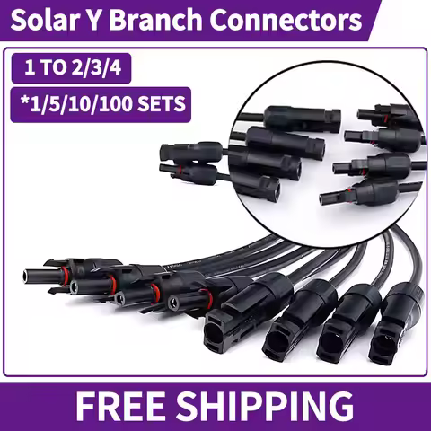 1/5/20/100 Sets PV Solar Y Branch Connectors 3/4/5Way 1 To 2/3/4 M/FF F/MM Solar Panel Parallel Conn
